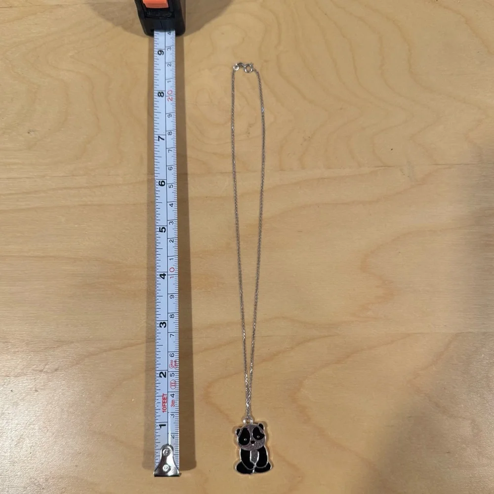 Black & Silver Colored Panda Necklace - 15